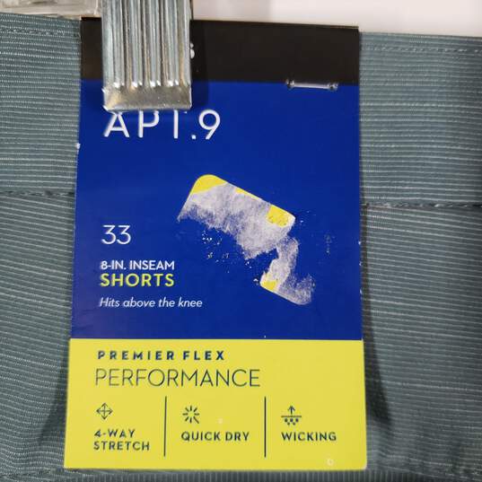 NWT Mens Stretch Quick Dry Wicking Flat Front Performance Chino Shorts Size 33 image number 4