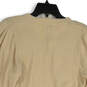 NWT Womens Cream Tight-Knit V-Neck Long Sleeve Pullover Sweater Size M image number 4