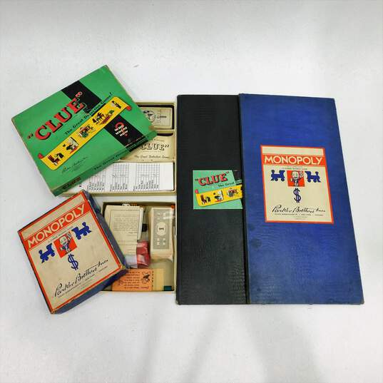 Lot Of Vintage Parker Brothers 1947 Clue And 1935 Monopoly image number 1