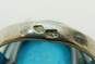 Artisan Sterling Silver Oval Turquoise Ring 9.3g image number 5