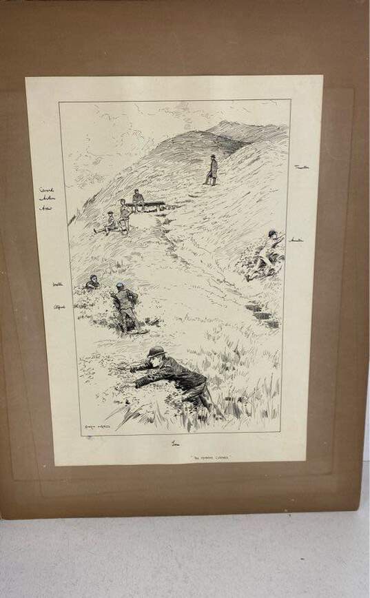 Lot of 4 Original Drawings Early 20th Century Drawing by Enoch Ward Signed. image number 7