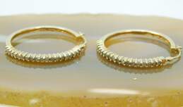 14K Yellow Gold 0.54 CTTW Diamond Hoop Earrings 4.4g alternative image