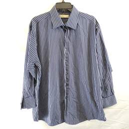 Michael Kors Men Blue Plaid Button Up Shirt XL alternative image