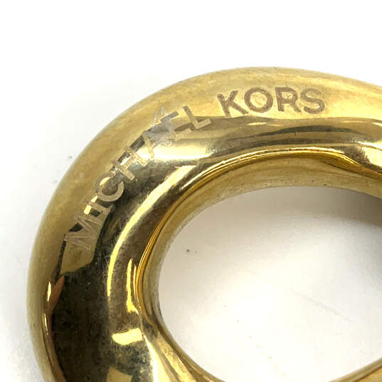 Designer Michael Kors Gold-Tone Oval Shape Link Chain Pendant Necklace image number 4