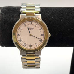 Designer Seiko 5Y29-6019 Two-Tone Stainless Steel Round Analog Wristwatch