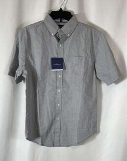 NWT Croft & Barrow Mens Gray Short Sleeve Collared Button-Down Shirt Size S