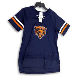 NWT Womens Multicolor Short Sleeve Side Slit Chicago Bears T-Shirt Size L