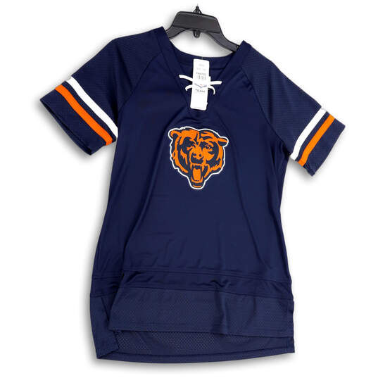 NWT Womens Multicolor Short Sleeve Side Slit Chicago Bears T-Shirt Size L image number 1