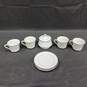 Bundle Of 1070 Engagement White  4 Tea Cups, 3 Saucers And Sugar Bowl Fine China image number 1