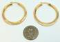 Milor 14K Gold Tapered Flat Tube Hoop Earrings 3.1g image number 5
