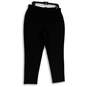 Womens Black Elastic Waist Pockets Stretch Pull-On Cropped Pants Size 1X image number 1