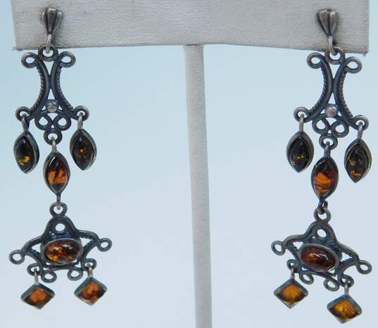 Artisan Sterling Silver Amber Jewelry 15.0g image number 4