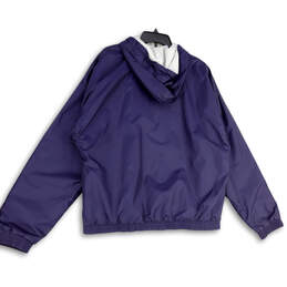 NWT Mens Blue Long Sleeve Pockets Hooded Full-Zip Windbreaker Jacket Sz XL alternative image
