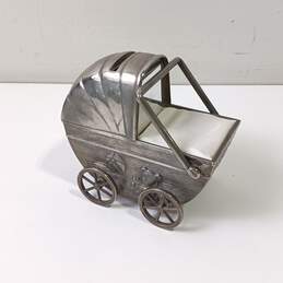 Vintage Silver Piggybank/Moneybox Pram/Stroller