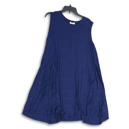 NWT Style & Co Womens Navy Blue Round Neck Sleeveless A-Line Dress Size 2X