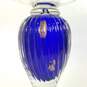 Murano Candle Stick / Blown Art Glass / Cobalt Blue w/ Gold Accents image number 2