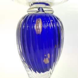 Murano Candle Stick / Blown Art Glass / Cobalt Blue w/ Gold Accents alternative image