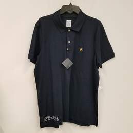 NWT Mens Black Slim Fit Collared Short Sleeve Polo Shirt Size X-Large
