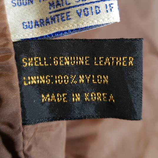 Mens Leather Long Sleeve Notch Lapel Button-Front Suit Jacket Size 38 image number 4