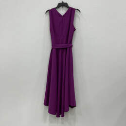 NWT Womens Purple Sleeveless V-Neck Regular Fit Back Zip Mini Dress Size 14