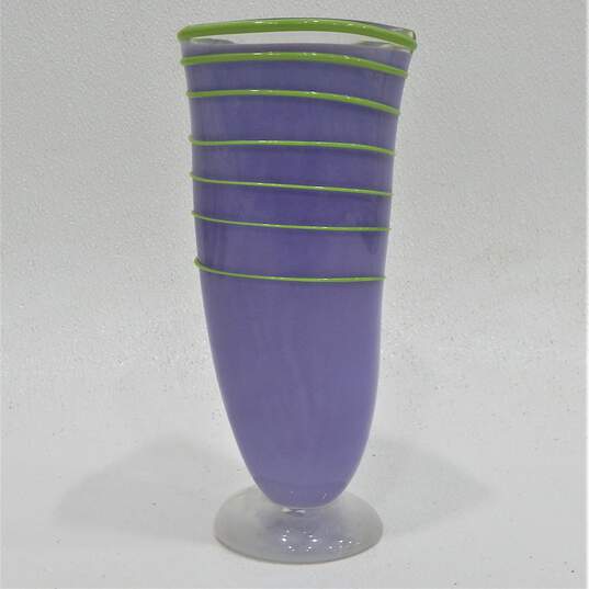 Whimsical Purple and Green Handmade Vase image number 2