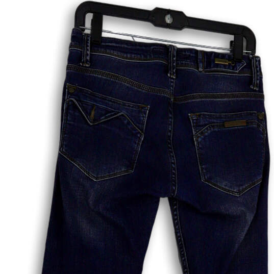 Womens Blue Medium Wash Stretch Pockets Denim Skinny Leg Jeans Size 30 image number 4