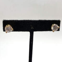 Designer Kate Spade Gold-Tone Clear Crystal Cut Stone Stud Earrings