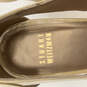 Womens Beige Leather Classic Peep Toe Slip-On Wedge Pump Heels Size 9 image number 7