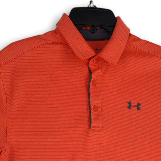Mens Pink Spread Collar Short Sleeve Golf Polo Shirt Size Medium image number 3