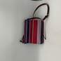 Womens Multicolor Leather Striped Adjustable Strap Outer Pockets Crossbody Bag image number 2