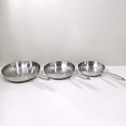 Lolykitch Stainless Steel Frying Pans Assorted 3pc Lot