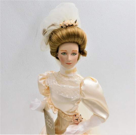Vintage Franklin Heirloom Gibson Girl Bride Porcelain Doll IOB image number 3