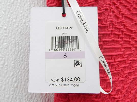 Calvin Klein Hot Pink Textured Sleeveless Dress Size 6 NWT image number 4