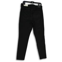 NWT Womens Black Denim Dark Wash Flat Front Skinny Leg Jeans Size 14/32W alternative image