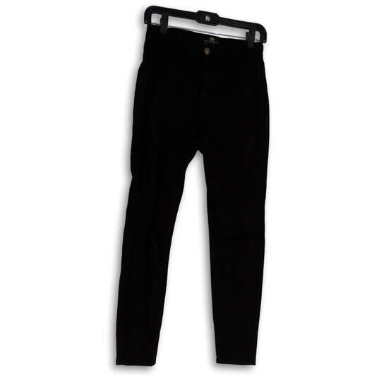 Womens Black Denim Dark Wash Pockets Regular Fit Skinny Leg Jeans Size 9 image number 1