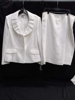 Collections For Le Suit Light Ivory White 2 Piece Skirt Suit Set Size 16 NWT
