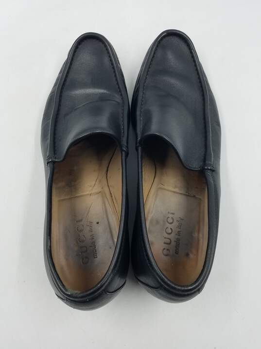 Gucci Black Leather Loafers M 8.5D COA image number 6
