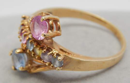 10K Yellow Gold Spinel Sapphire & Topaz Ring 4.1g image number 2