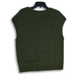NWT Talbots Womens Green Knitted V-Neck Sleeveless Pullover Sweater Vest Size L alternative image