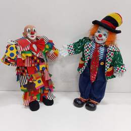 Pair of Porcelain Clown Dolls