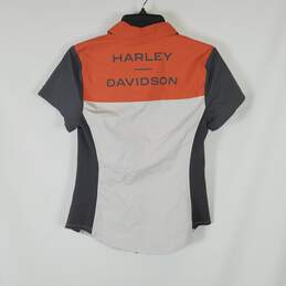 Harley Davidson Men Zip Up Short Sleeve Shirt S alternative image