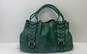Kenneth Cole Green Leather Studded Drawstring Satchel Hobo Bag image number 2