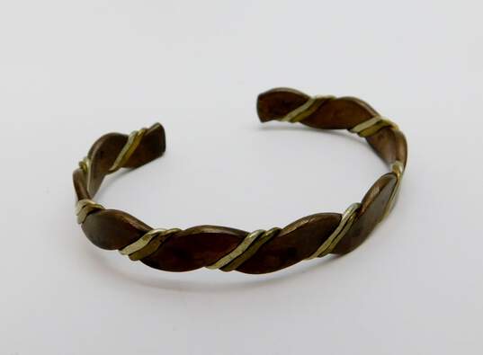 VNTG Copper & Brass Twisted Bracelets image number 3