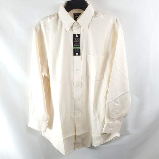Jos. A. Bank Men Ivory Button Up Shirt L NWT image number 4