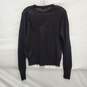 NWT Zara WM's Black Alpaca & Wool Blend Crewneck Fray Sweater Size MM image number 1