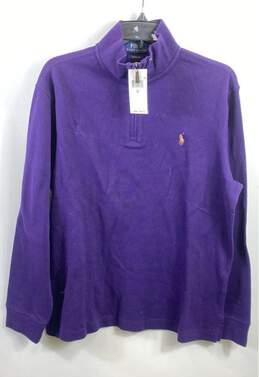Polo Ralph Lauren Men Purple Mock Neck Sweater M