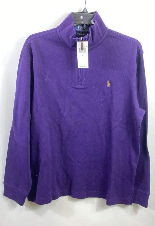 Polo Ralph Lauren Men Purple Mock Neck Sweater M image number 1