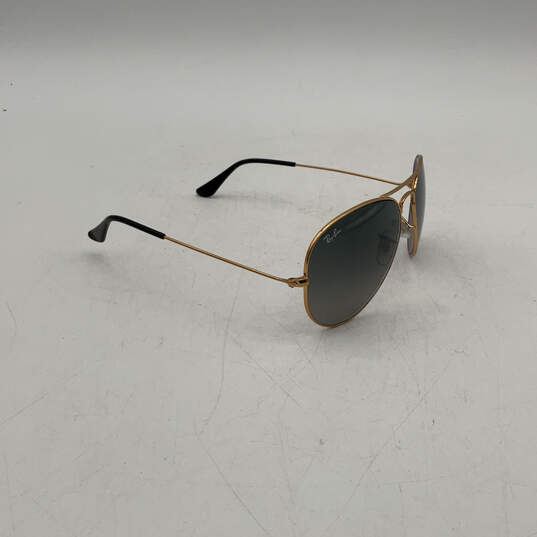 Womens Gold Polarized UV Protection Aviator Sunglasses With Brown Case image number 2