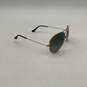Womens Gold Polarized UV Protection Aviator Sunglasses With Brown Case image number 2