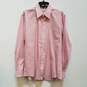 Mens Pink Spread Collar Long Sleeve Front Pocket Dress Shirt Size 15 1/2 image number 1